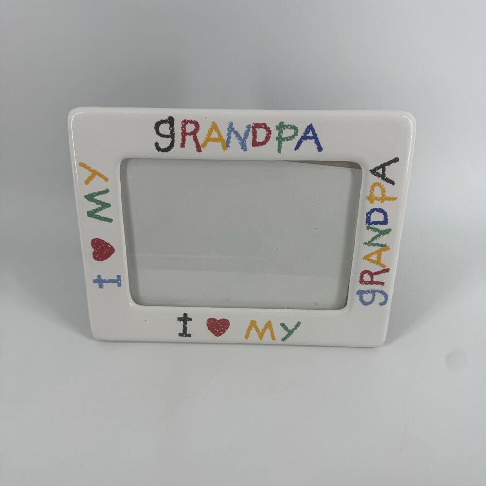90’s I Love My Grandpa Picture Frame Home Decor Colorful 3x5 VTG